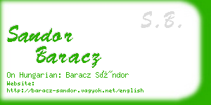 sandor baracz business card